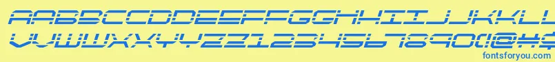 quickquickboldital Font – Blue Fonts on Yellow Background