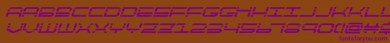 quickquickboldital Font – Purple Fonts on Brown Background
