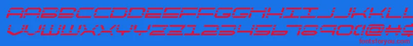 quickquickboldital Font – Red Fonts on Blue Background