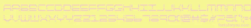 quickquickcond-fontti – vaaleanpunaiset fontit keltaisella taustalla