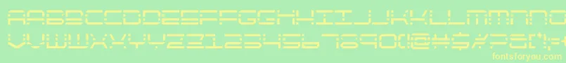 quickquickcond-fontti – keltaiset fontit vihreällä taustalla
