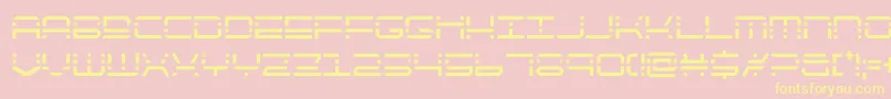 quickquickcond-fontti – keltaiset fontit vaaleanpunaisella taustalla