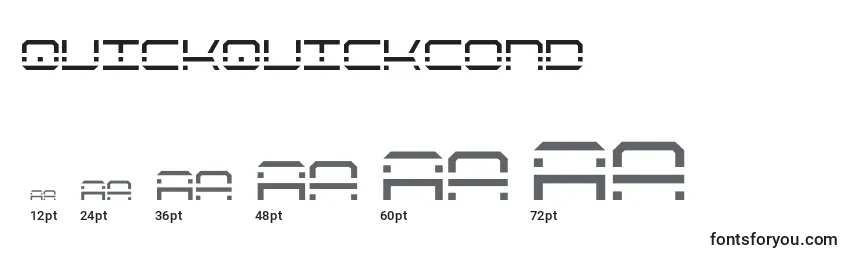 Размеры шрифта Quickquickcond