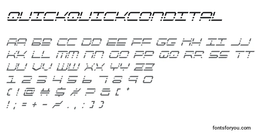 Quickquickcondital (137926)フォント–アルファベット、数字、特殊文字