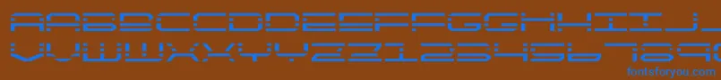 quickquickexpand Font – Blue Fonts on Brown Background
