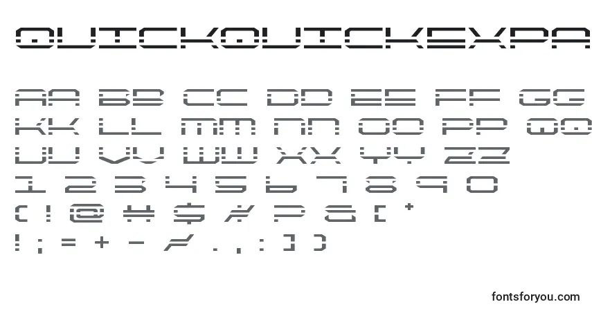 Quickquickexpand (137928)-fontti – aakkoset, numerot, erikoismerkit