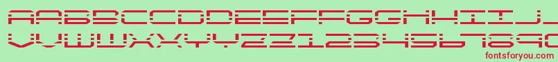quickquickexpand-Schriftart – Rote Schriften auf grünem Hintergrund