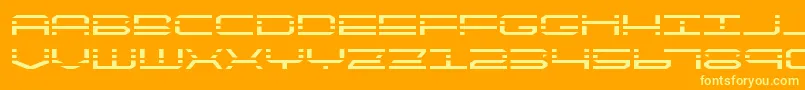 quickquickexpand-Schriftart – Gelbe Schriften auf orangefarbenem Hintergrund