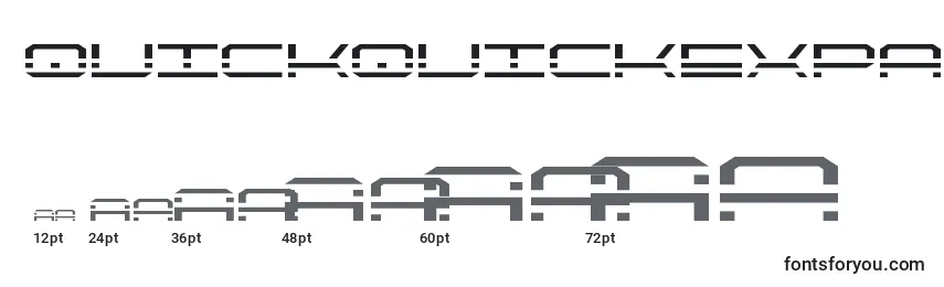 Размеры шрифта Quickquickexpand (137928)