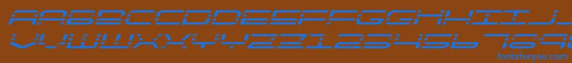 quickquickexpandital Font – Blue Fonts on Brown Background