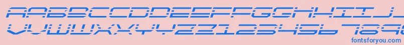 quickquickexpandital-Schriftart – Blaue Schriften auf rosa Hintergrund