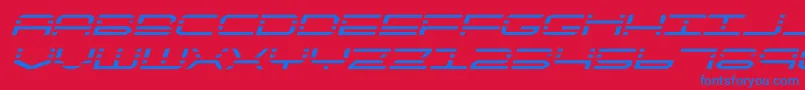 quickquickexpandital Font – Blue Fonts on Red Background
