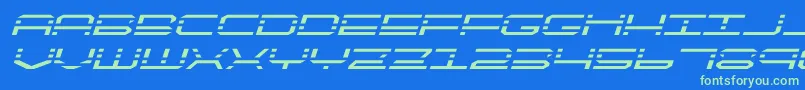 quickquickexpandital Font – Green Fonts on Blue Background
