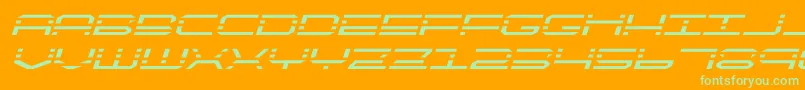 quickquickexpandital Font – Green Fonts on Orange Background