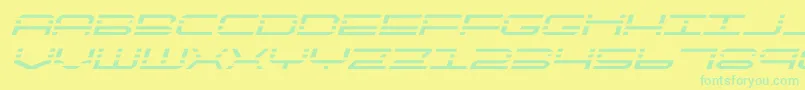 quickquickexpandital Font – Green Fonts on Yellow Background