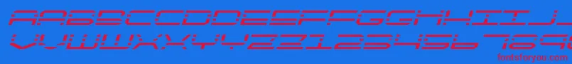 quickquickexpandital Font – Red Fonts on Blue Background
