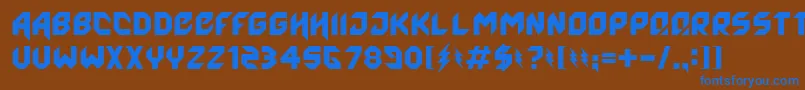 フォントAgero – 茶色の背景に青い文字