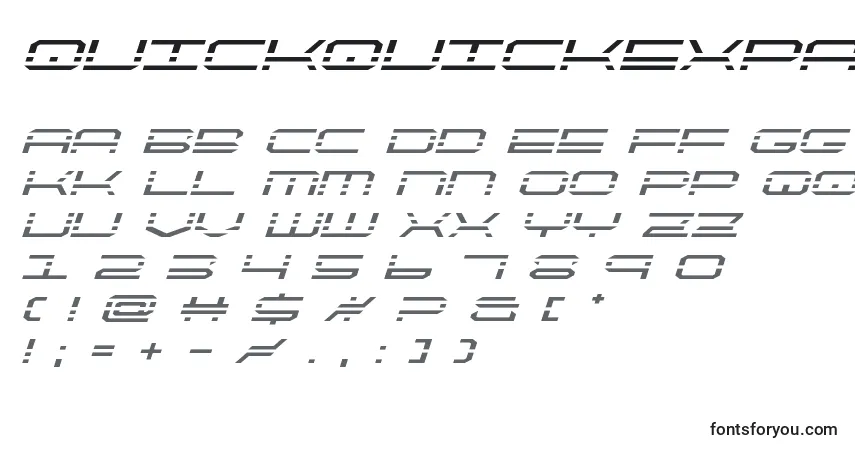 Quickquickexpandital (137930)フォント–アルファベット、数字、特殊文字