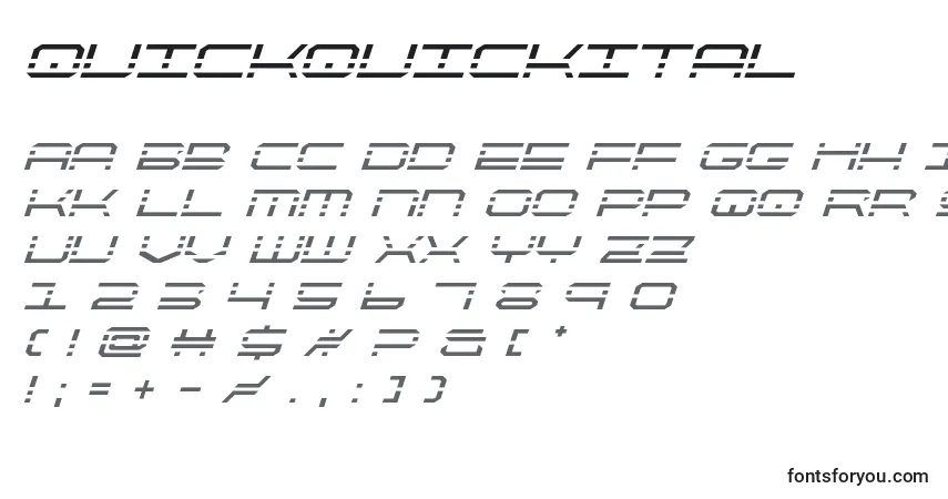 Quickquickital (137932)フォント–アルファベット、数字、特殊文字