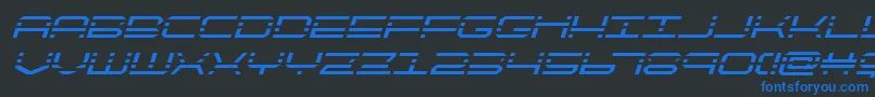 フォントquickquickital – 黒い背景に青い文字