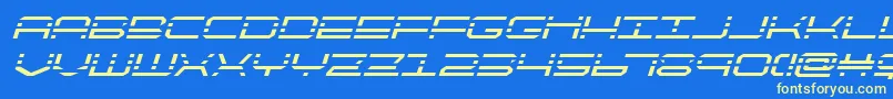 Czcionka quickquickital – żółte czcionki na niebieskim tle