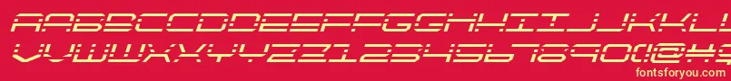Fonte quickquickital – fontes amarelas em um fundo vermelho