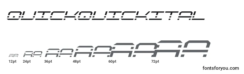 Размеры шрифта Quickquickital (137932)