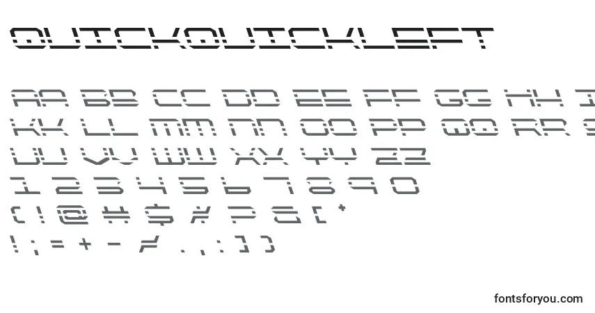 Schriftart Quickquickleft – Alphabet, Zahlen, spezielle Symbole