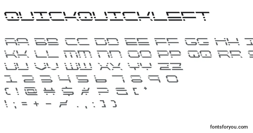 Quickquickleft (137934)-fontti – aakkoset, numerot, erikoismerkit