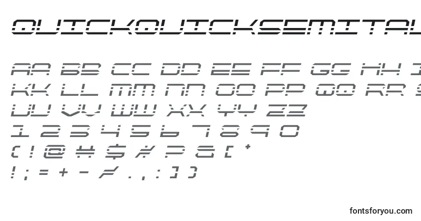 Quickquicksemital-fontti – aakkoset, numerot, erikoismerkit