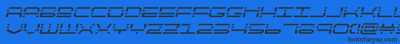 quickquicksemital Font – Black Fonts on Blue Background