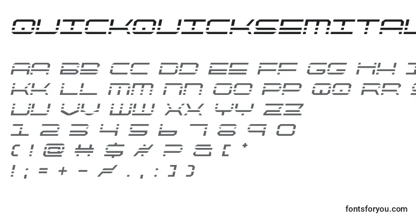 Schriftart Quickquicksemital (137936) – Alphabet, Zahlen, spezielle Symbole