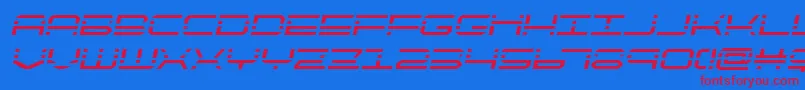 quickquicksemital Font – Red Fonts on Blue Background