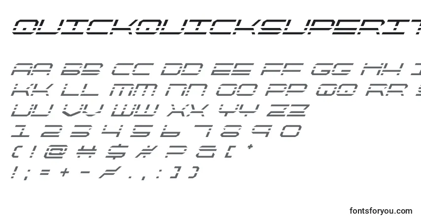 Quickquicksuperital Font – alphabet, numbers, special characters
