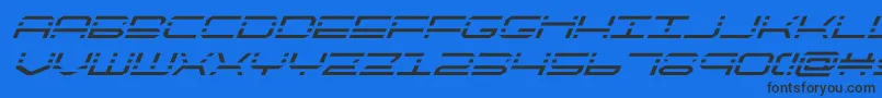 quickquicksuperital Font – Black Fonts on Blue Background