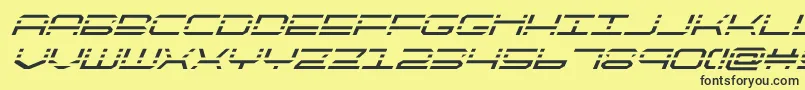 quickquicksuperital Font – Black Fonts on Yellow Background