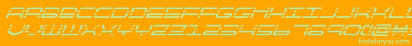 フォントquickquicksuperital – オレンジの背景に緑のフォント