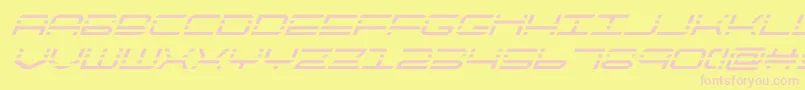 quickquicksuperital-fontti – vaaleanpunaiset fontit keltaisella taustalla