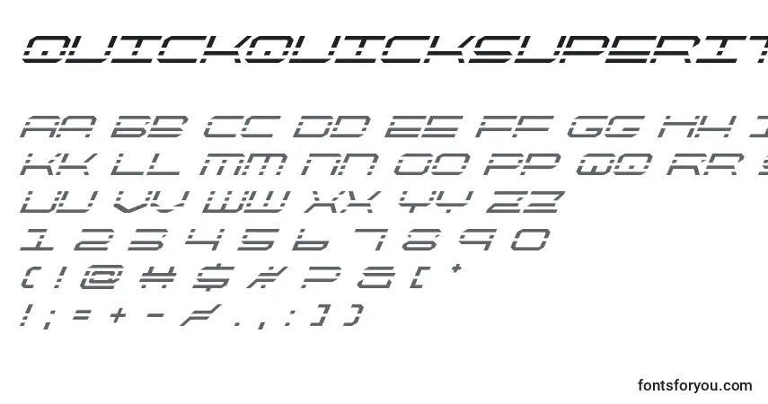 Quickquicksuperital (137938)フォント–アルファベット、数字、特殊文字