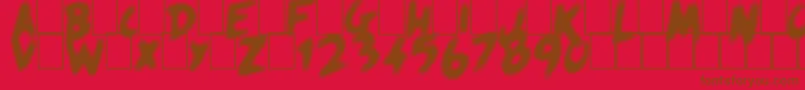 Quicksands Font – Brown Fonts on Red Background