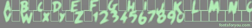 フォントQuicksands – 灰色の背景に緑のフォント