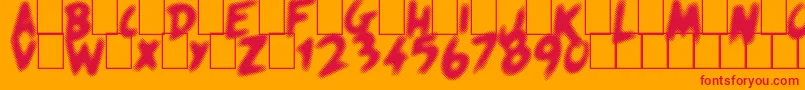 フォントQuicksands – オレンジの背景に赤い文字