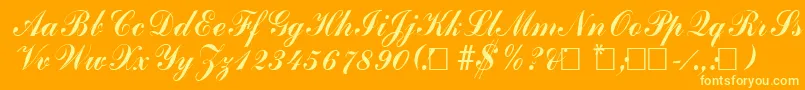 AdhereaRegular Font – Yellow Fonts on Orange Background