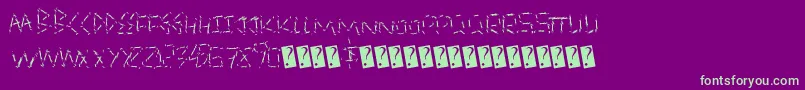 QuickSlash-Schriftart – Grüne Schriften auf violettem Hintergrund