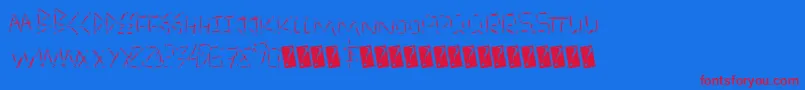 フォントQuickSlash – 赤い文字の青い背景