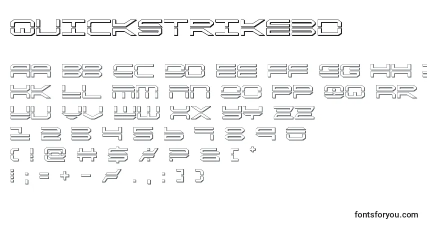 A fonte Quickstrike3d – alfabeto, números, caracteres especiais
