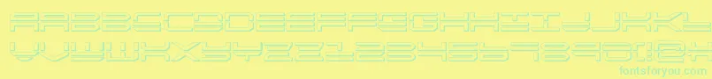 quickstrike3d Font – Green Fonts on Yellow Background