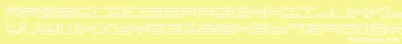 Шрифт quickstrike3d – белые шрифты на жёлтом фоне