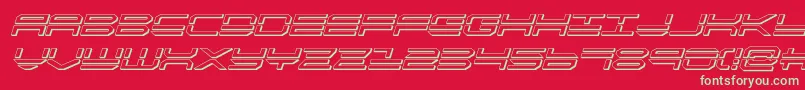 フォントquickstrike3dital – 赤い背景に緑の文字