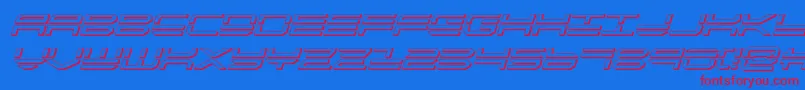 Fonte quickstrike3dital – fontes vermelhas em um fundo azul